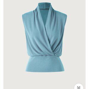 OGL Light Thermal Surplice Wrap Tank Top - Sky Bubble, size small